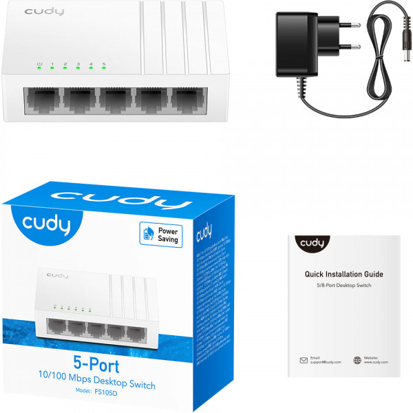 Комутатор Cudy FS105D, 5 портовий 10/100 Mbps Desktop Switch