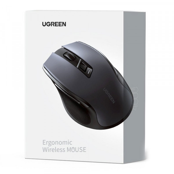 Мишка UGREEN 2.4GHz MU006, бездротова, 4000dpi., 4кн.,Silence Design, Чорна