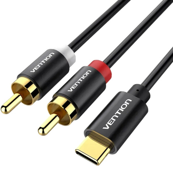 Перехідник Audio Type-C M -> 2RCA F 1,5м чорний Vention