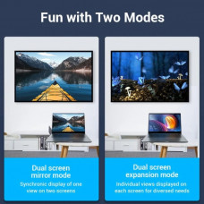 Перехідник HDMI F -> HDMI M, кут 270° 4K 60Hz PVC Vention чорний