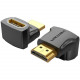 Перехідник HDMI F -> HDMI M, кут 270° 4K 60Hz PVC Vention чорний