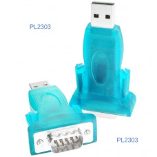 Перехідник USB 2.0 Type-A -> COM (RS232) 9pin, Chipset PL-2303, синій