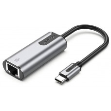 Перехідник USB 3.1 Type-C -> Ethernet RJ45 1000Mb Aluminum Vention сірий