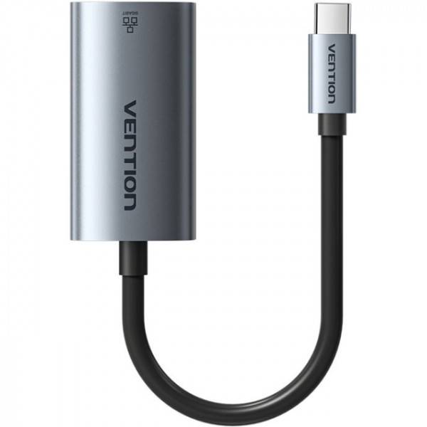 Перехідник USB 3.1 Type-C -> Ethernet RJ45 1000Mb чорний Aluminum Alloy Type Vention