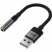 Перехідник USB-A -> 3.5 mm 15cm audio converter J13 Acefast black