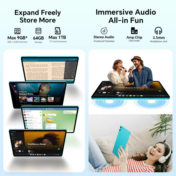 Планшет Teclast P33 KIT 10.1” HD+ / 3GB / 64GB / A333 / 6000mAh / WIFI / 5+2Mp / Metal / Blue