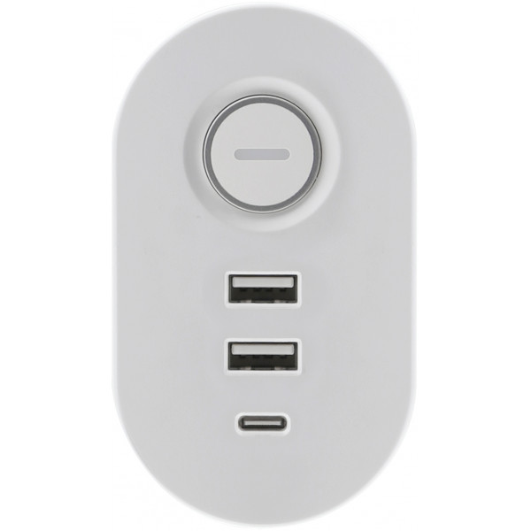 Power filtr 1,5м IOIO SL3000, 1.5м, білий (3 зах роз + 2 порти USB-A та 1 порт USB-C)