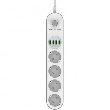 Power filtr 2.0м ProLogix Premium (PR-SE4432W) 4 розетки, 4 USB, білий