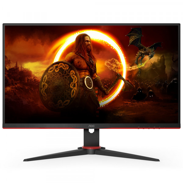 TFT 27" AOC Q27G2E/BK, QHD, VA, 155Гц, 1 мс, 2х HDMI, DP, чорний з червоним