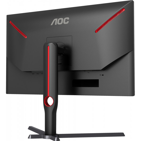 TFT 27" AOC U27G3X/BK, IPS, 3840x2160, 160Гц, 1мс, 2хHDMI, 2хDP, HAS, Pivot, чорно-червоний