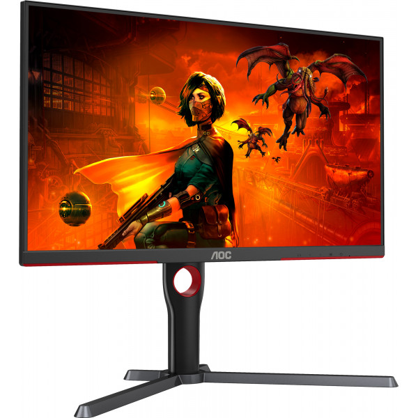 TFT 27" AOC U27G3X/BK, IPS, 3840x2160, 160Гц, 1мс, 2хHDMI, 2хDP, HAS, Pivot, чорно-червоний