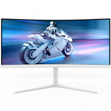 TFT 34" Philips 34M2C5501A, Fast VA, WQHD, вигн., 180Hz, 0,3ms, 2xHDMI, DP, USB-hub, HAS,кол., білий