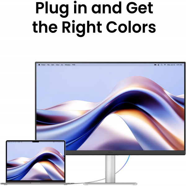 TFT 31.5" BenQ MA320UG, IPS, 4K, 120Hz, 2хHDMI, USB-C, HAS, Pivot, кол., сріблясто-сірий