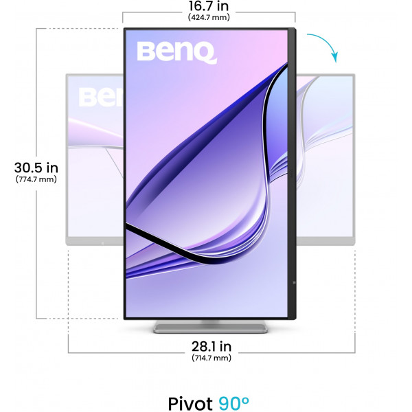 TFT 31.5" BenQ MA320UG, IPS, 4K, 120Hz, 2хHDMI, USB-C, HAS, Pivot, кол., сріблясто-сірий