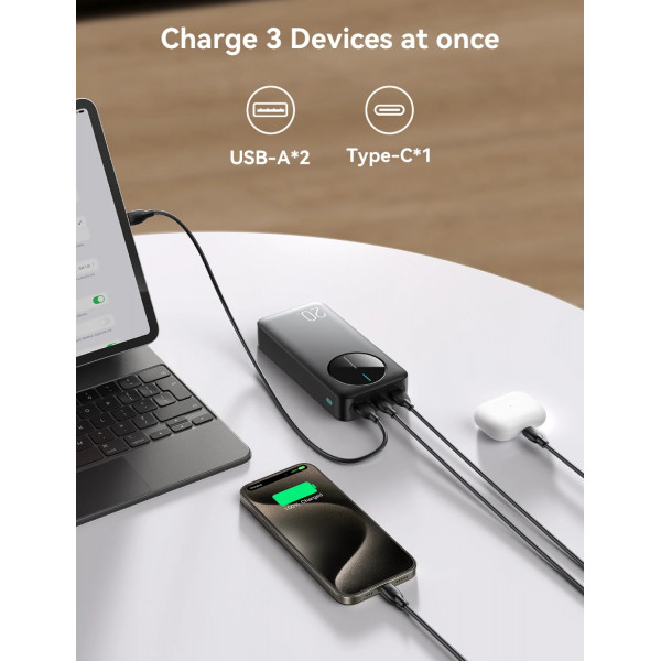 УМБ Joyroom 20000mAh 12W 2xUSB-A, USB-C In/Out Black