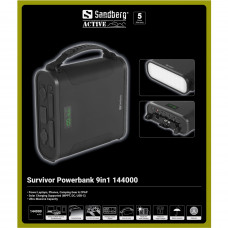 УМБ Sandberg 144000mAh Survivor 460.8 Вт/год, DC12-24В, 2xUSB-C, 2xUSB-A, 2xCar Lighter, MTTP