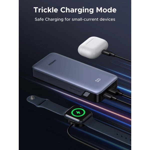 УМБ Ugreen 20000mAh 30W PD/QC, USB-A, 2xUSB-С (PB532) Gray
