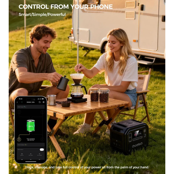 Зарядна станція Choetech BS064 2500Вт (2160Вт/г) AC,LiFePo4,MPPT, UPS, PD100 Вт