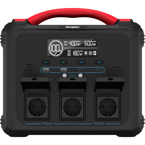 Зарядна станція Energizer 1200Вт (1102Вт/г) 3xAC, LMFP,MPPT,USB-C PD 100Вт