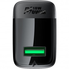 Зарядний пристрій 1xUSB-A 18W + Type-C cable A90 Fast Charger Black Acefast