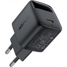 Зарядний пристрій 1xUSB-C 20W Gan A113 Fast Charger with digital display black Acefast