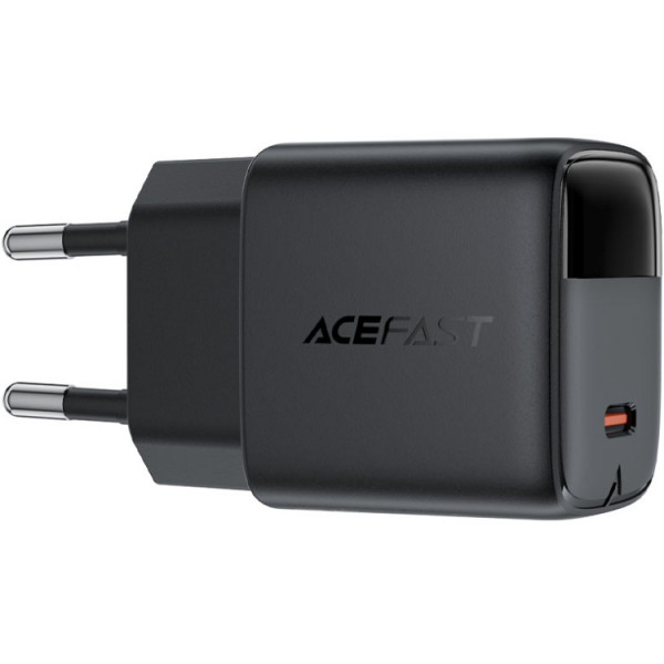 Зарядний пристрій 1xUSB-C 20W Gan A113 Fast Charger with digital display black Acefast