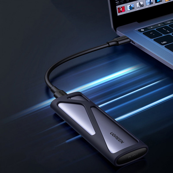 Зовнішня кишеня для SSD M.2 (NVME) M-KEY UGREEN 3.1 GEN2 CM400 сіра