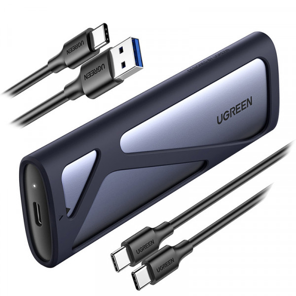 Зовнішня кишеня для SSD M.2 (NVME) M-KEY UGREEN 3.1 GEN2 CM400 сіра