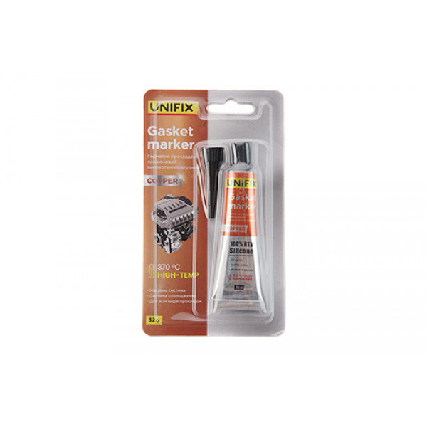 Герметик прокладок силіконовий високотемпературний мідний 32г UNIFIX