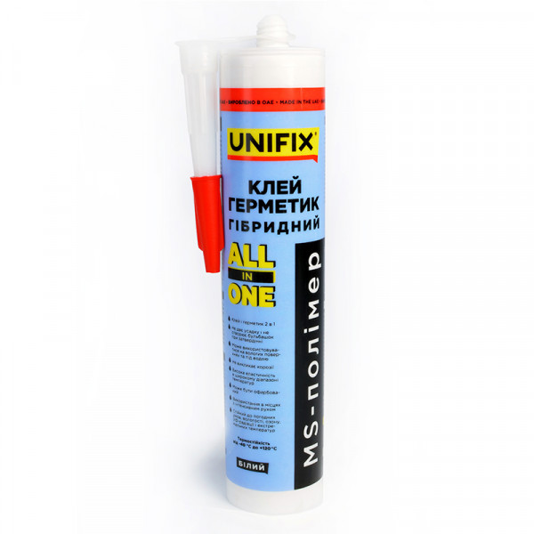 Герметик гібридний MS-полімер ALL IN ONE UNIFIX (білий) 280 мл