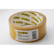 Стрічка клейка двостороння на поліпропіленовій основі 38мм*10м UNIFIX