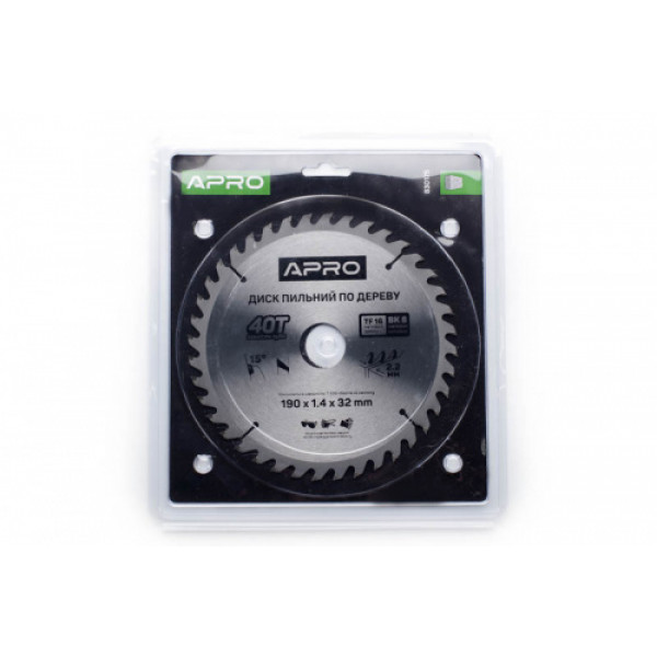 Диск пиловий до дерева 190х32х40T APRO
