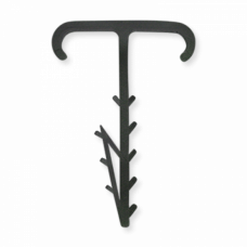 Дюбель-ялинка подвійна (12х5) для пласких дротів чорний (пач 100шт) APRO