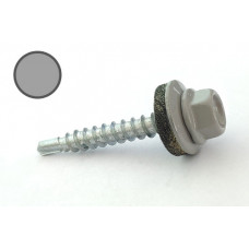 Саморіз покрівельний 4,8*35 DIN 7504K RAL 9006 до дерева (пач 50шт) (колір - біло-алюмінієвий) APRO