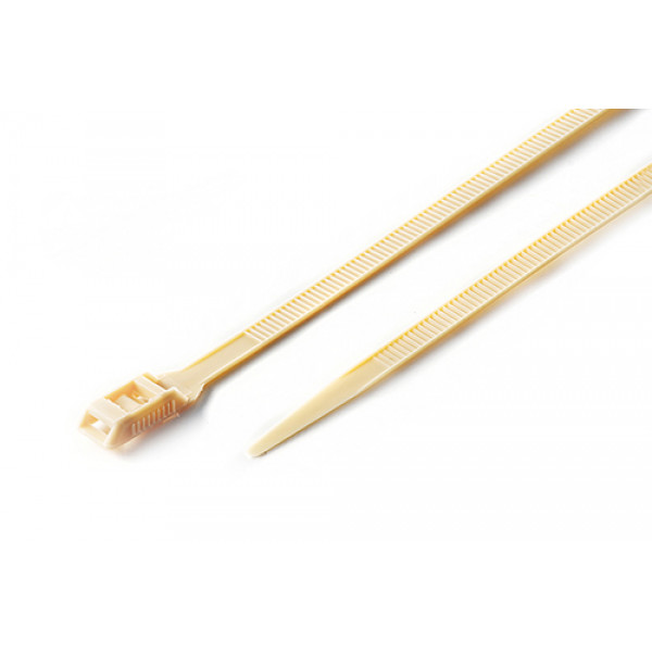 Стяжка кабельна з низьким профілем замку 8x400 бежевий (100шт) APRO