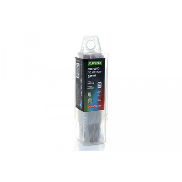 Свердло по металу HSS/M2 (6542) ?5,2мм (тубус, кратно 10шт) PRO APRO. Ціна за 1шт. Кратно пачці