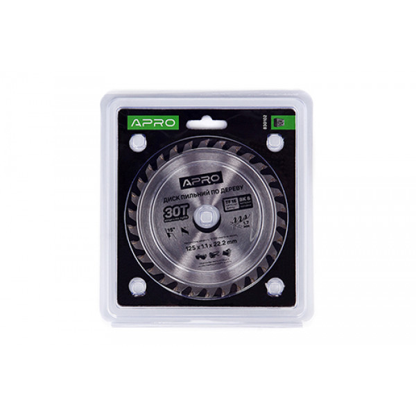 Диск пильний по дереву 125х22.2х30Т APRO