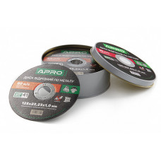 Диск відрізний пометалу в кейсі 125х1.0х22.2мм (25шт в кейсі) APRO