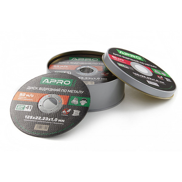 Диск відрізний пометалу в кейсі 125х1.0х22.2мм (25шт в кейсі) APRO