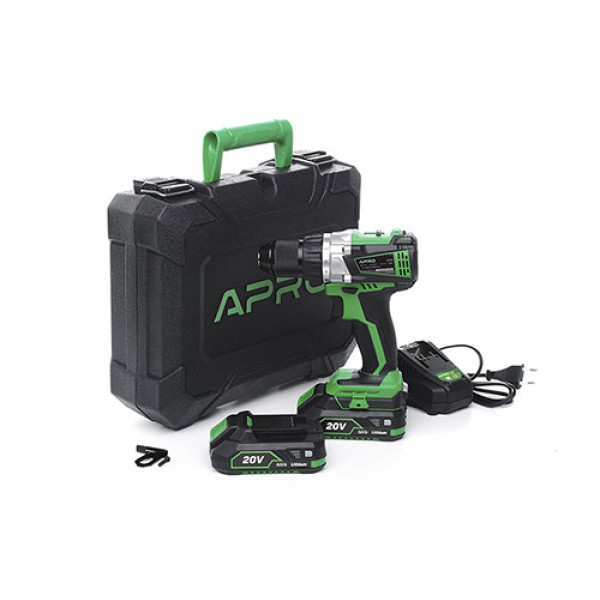 Дриль-шуруповерт безщіточний APRO 20В, 2А, 20DB, 2 АКБ, ЗУ, кейс