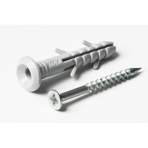 Дюбель-цвях швидкого монтажу 6*40 гриб (пач 100шт) поліетиленовий APRO