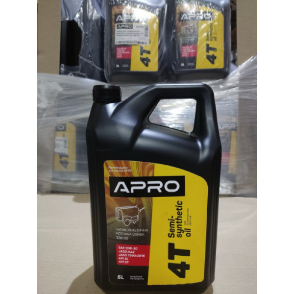 Олива для чотиритактних двигунів напівсинтетична 10W-30 5л APRO