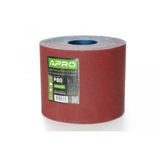 Папір шліфувальний APRO P80 рулон 200мм*50м (тканинна основа)