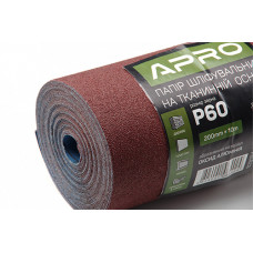 Папір шліфувальний P60 рулон 200мм*10м (тканинна основа) APRO