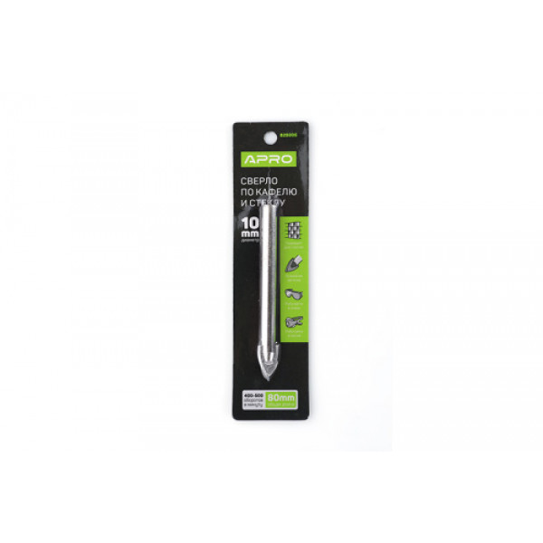 Свердло до скла та плитки 10мм APRO