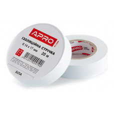 Ізоляцiйна стрiчка біла 0.14х17мм 10м (пачка, кратно 10шт) APRO. Ціна за 1шт. Кратно пачці
