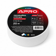 Ізоляцiйна стрiчка біла мат. 0.13х19 мм 20 м (самозагасаюча) APRO PRO