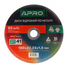 Диск відрізний по нержавіючій сталі (Ceramic) 180х1.6х22.2мм (10шт. в пач.) APRO PRO