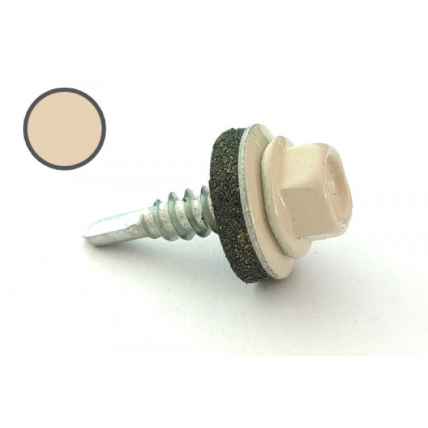 Саморіз покрівельний 4,8*19 DIN 7504K RAL 1015 до металу (пач 50шт) (колір - слонова кістка світлий) APRO