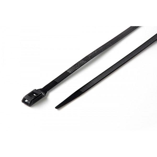 Стяжка кабельна з низьким профілем замку 8x400 чорна (100шт) APRO